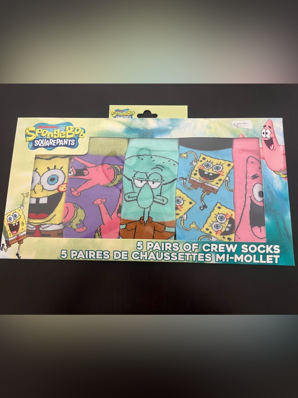 SpongeBob Squarepants Blue & Yellow 5 Novelty Socks Box Set
